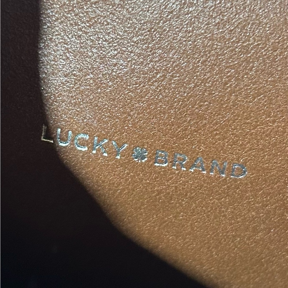 Vintage Lucky Brand Brown Leather Crossbody Saddle Bag - Picture 11 of 12